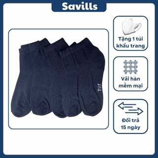 [SET 5] Tất Vớ Nam Cổ Lửng, Phong Cách Đơn Giản Trẻ Trung, Chất Liệu Thun Cotton Khử Mùi Hôi SAVILLS