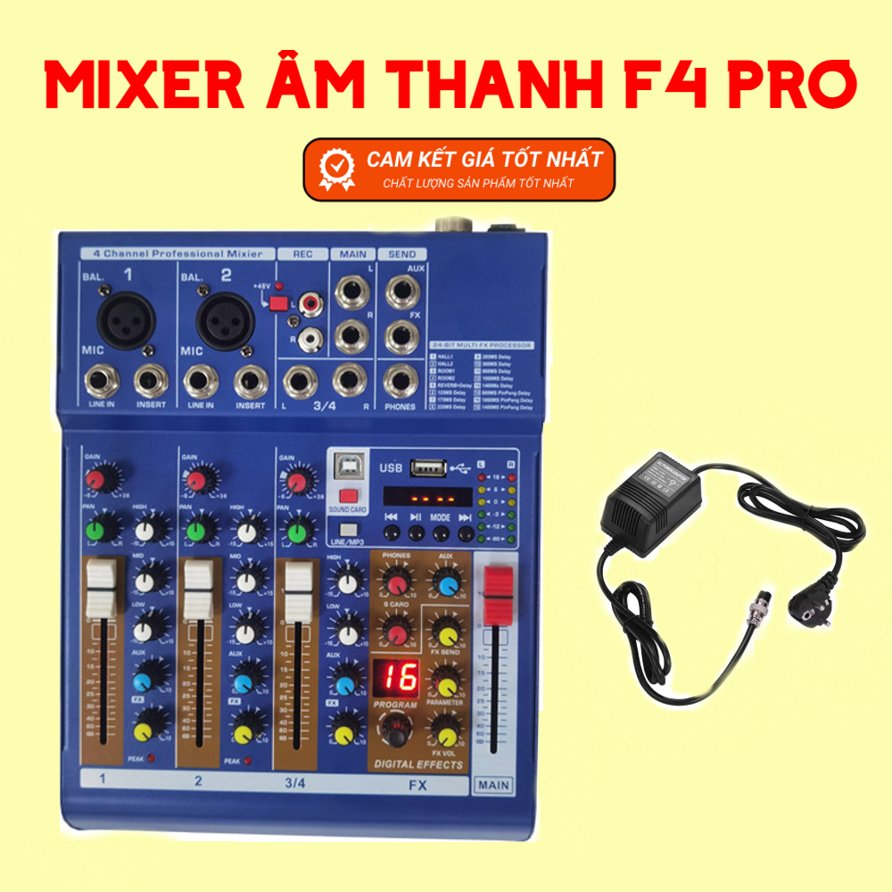 Mixer F4 Pro Phiên Bản Mới Nhất. Bàn Trộn Âm Thanh F4 Pro Âm Thanh Cực Chất, Thiết Kế Cực Đẹp. Bảo H