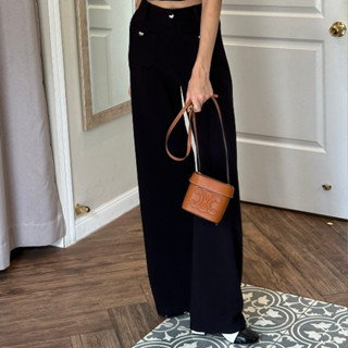 Quần Dài Ống Rộng Đính Nút - EDINI - Q201