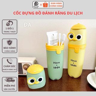 Cốc rửa dễ thương Bàn chải đánh răng du lịch cầm tay Hộp đựng kem đánh răng.MÃ DA