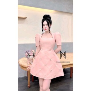 Đầm tapta đính kết còn eo