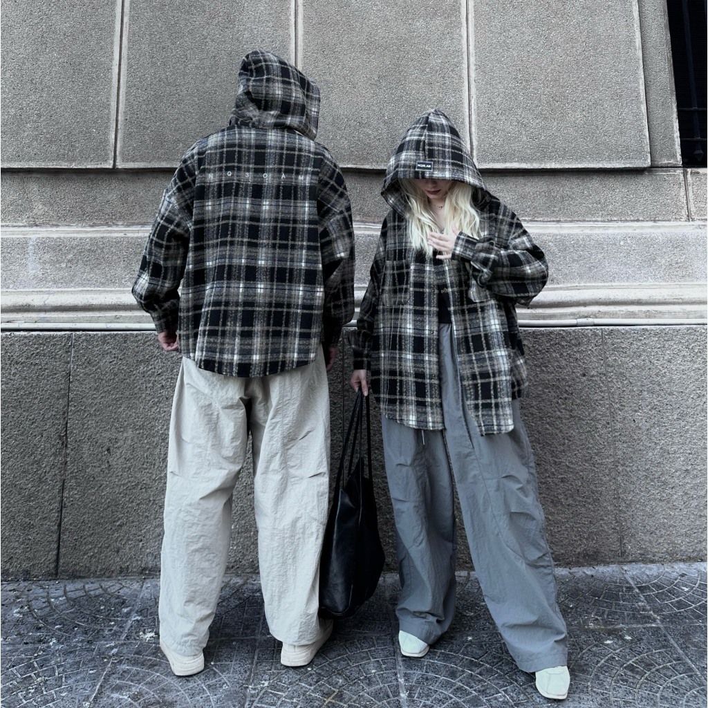 Áo Khoác Sơ Mi Flannel NQ30 Nỉ Dạ Có Nón Và Không Nón Tay Dài Form Rộng Nam Nữ Unisex | BigBuy360 - bigbuy360.vn