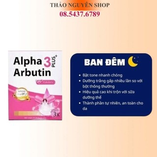  HỘP HỒNG - Viên Trộn Kích Trắng Dùng Cho Body Alpha Arbutin 3 Plus - BAN ĐÊM