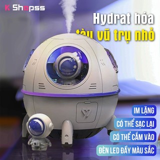 máy phun sương tạo ẩm máy phun sương tạo độ ẩm tàu ​​vũ trụ đèn LED nhiều màu tắt tiếng máy tạo ẩm