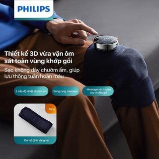 Máy Massage Đầu Gối PHILIPS 5301 - Thiết kế 3D vừa vặn ôm sát toàn vùng khớp gối,sạc không dây chườm ấm