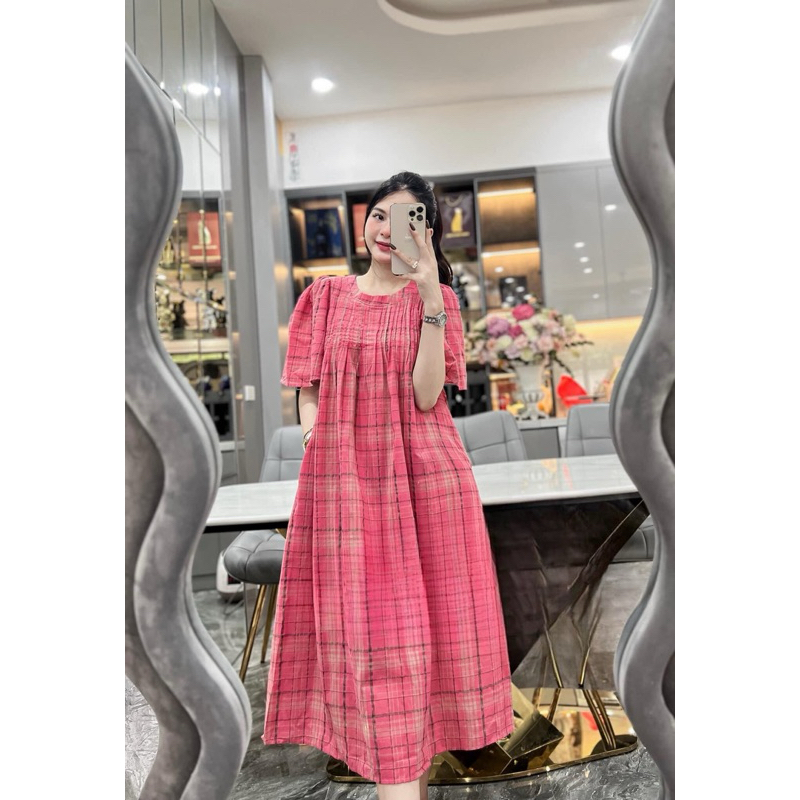 Váy kẻ li ngực sm