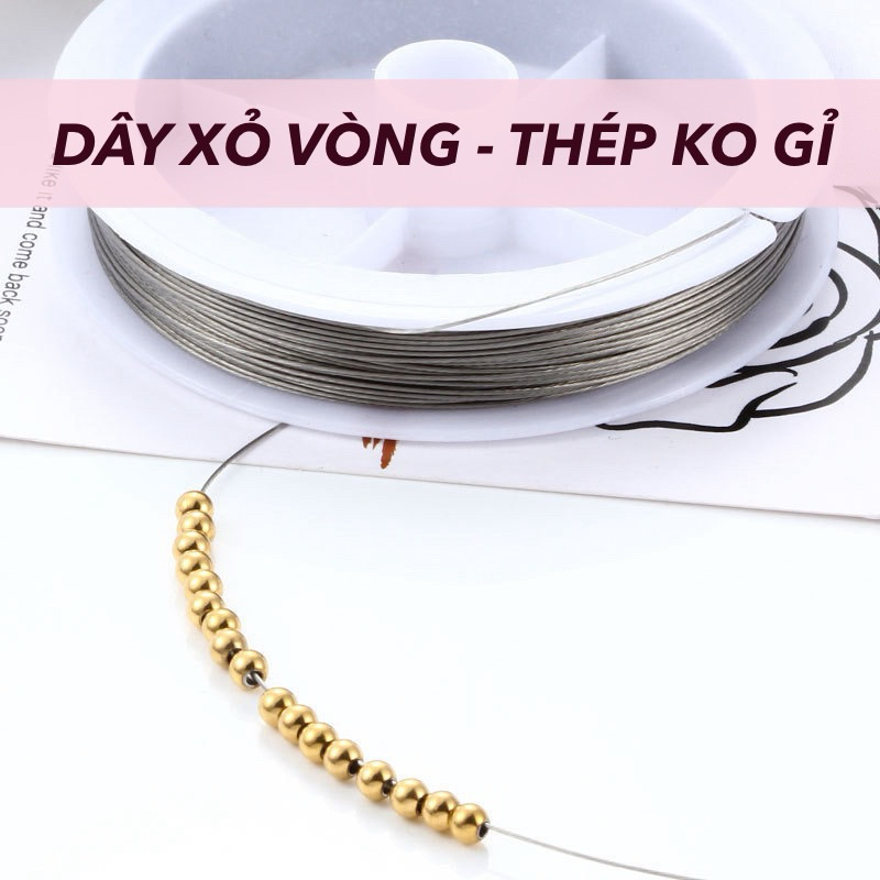 [CHIẾT LẺ] Dây thép không gỉ sợi mảnh xỏ hạt xỏ vòng tay/ dây cổ/ dây đeo điện thoại Handmade DIY