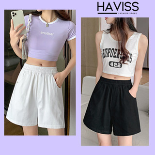 Quần short nữ Haviss chất vải cao cấp mềm mại thiết kế cạp lưng cao co giãn nhiều màu dễ phối đồ thời trang năng động