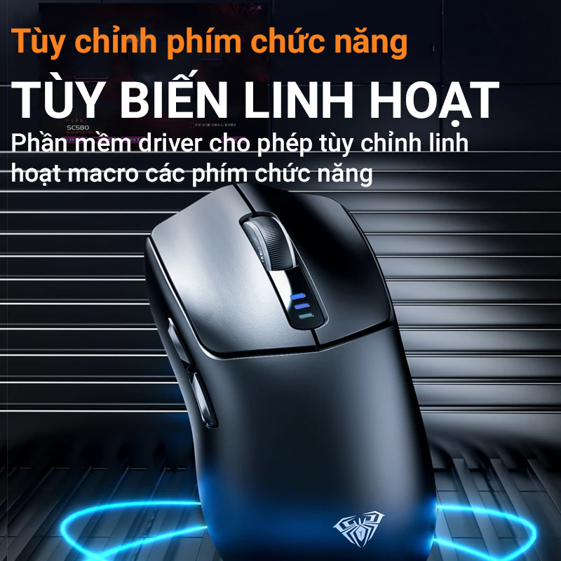 Chuột gaming AULA SC580 - 3 Mode kết nối - 10,000 DPI -Trọng lượng 81 gr pin 500 mAh - Bh 12T | BigBuy360 - bigbuy360.vn
