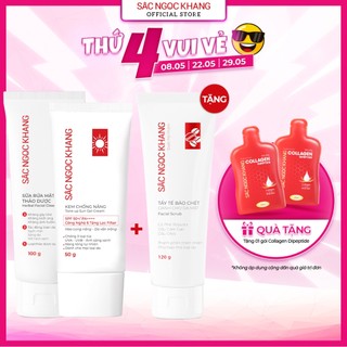 Combo Kem chống nắng Sắc Ngọc Khang 50g+ Sữa rửa mặt Sắc Ngọc Khang 100g