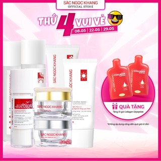 Trọn bộ mỹ phẩm dưỡng da Sắc Ngọc Khang chắm sóc toàn diện các bước giúp duy trì và nuôi dưỡng làn da sáng khỏe tự nhiên