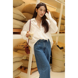 QUẦN JEAN XANH LẬT LAI TRẮNG Basic