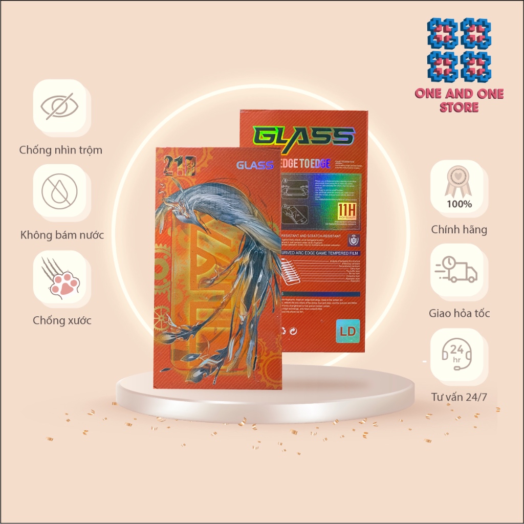 Cường Lực Bảo Vệ Màn Hình IPHONE 21D (One And One Store)