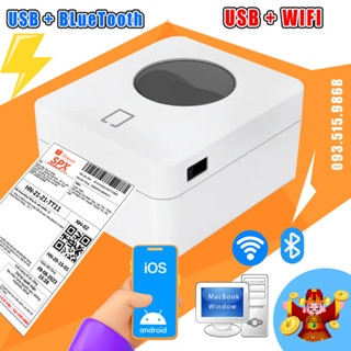 Máy in nhiệt A6 WIFI - Bluetooth - Máy in đơn hàng TMĐT không cần mực in đơn hàng nhanh chóng trên điện thoại và máy tín