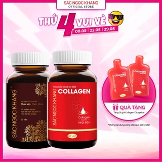 Combo Trẻ Hóa Da Cao Cấp [Viên Uống Sắc Ngọc Khang ++ 60 Viên & Viên Uống Đẹp Da Collagen Dipeptide Sắc Ngọc Khang 60V
