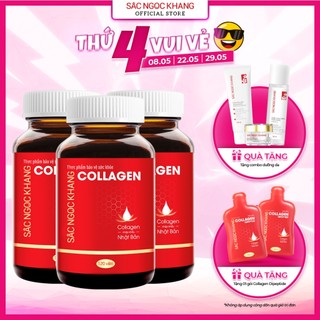 Liệu trình trẻ hóa da 3 hộp Viên uống Collagen Săc Ngọc Khang 120/hộp giảm nếp nhăn, da căng sáng mịn