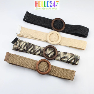 Thắt lưng mặc đầm bản thun khóa tròn cổ điển vintage HELLO247 Đai váy nịt eo váy áo đầm vest sang chảnh TLDV1