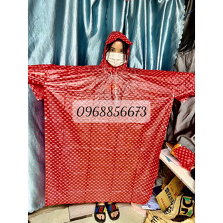 Áo mưa cánh dơi họa tiết bi nhỏ nhiều màu