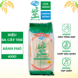 PHỞ KHÔ HIỆU BA CÂY TRE (400GRAM) PHỞ SẠCH, AN TOÀN, NGON KHÔNG BỞ, 3 SIZE