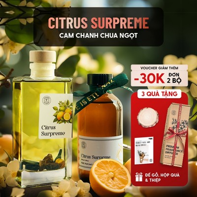 Tinh Dầu Thơm Phòng Khuếch Tán Cắm Que Hương Cam Chanh Citrus Supreme HENY GARDEN