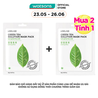 Mặt Nạ Lebelage Green Tea Solution Mask Pack Calming Effect Chiết Xuất Trà Xanh 25g