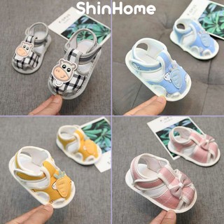 Dép tập đi chống trượt quai dán cho bé trai bé gái sơ sinh 0-1 tuổi ShinHome Baby
