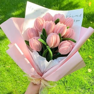 Set tự làm hoa tulip kẽm nhung tặng ngày lễ/sinh nhật/tiệc, chụp hình kỷ yếu Nhiều màu sắc Decor Decor Phòng Trang Trí