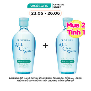 Nước Tẩy Trang Senka All Clear Water Micellar + Toner Formula Acne Care 230ml