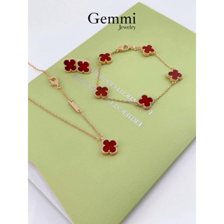 [Hàng siêu cấp - Bạc] Set Trang Sức Hình Bông Hoa cỏ 4 lá cánh 10mm (bản nhỏ) Bạc Italy Cao Cấp