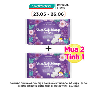 Băng Vệ Sinh Watsons Slim Soft Wing Cottony Soft 29cm Loại Mỏng Có Cánh Ngày Và Đêm 18 Miếng