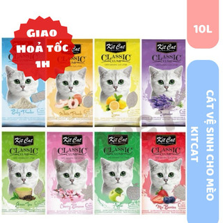 Cát vệ sinh cho mèo KITCAT dạng sỏi 10L - đủ mùi LINPET