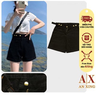 Quần short kaki nữ lưng cao kiểu ngố lửng phong cách Ulzzang form rộng