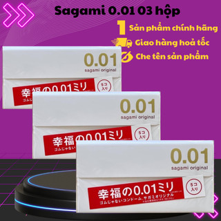 Combo 03 hộp 15chiếc Sagami Original 0.01 Nhật Bản mỏng nhất thế giới