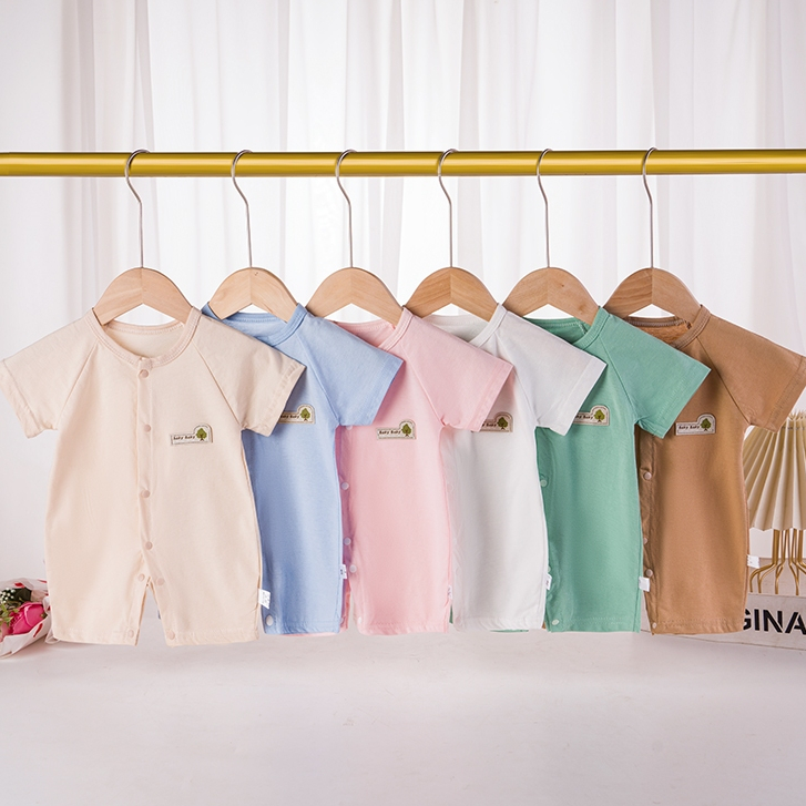 Áo liền quần ngắn tay, bodysuit ngắn tay cotton cho bé trai và bé gái sơ sinh từ 3-14kg, hàng đẹp cao cấp - BD81