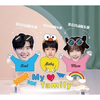 Standee Lắc Đầu Gia Đình 3 người in theo yêu cầu Để Bàn Trang Trí, ghép mặt theo yêu cầu-ĐH