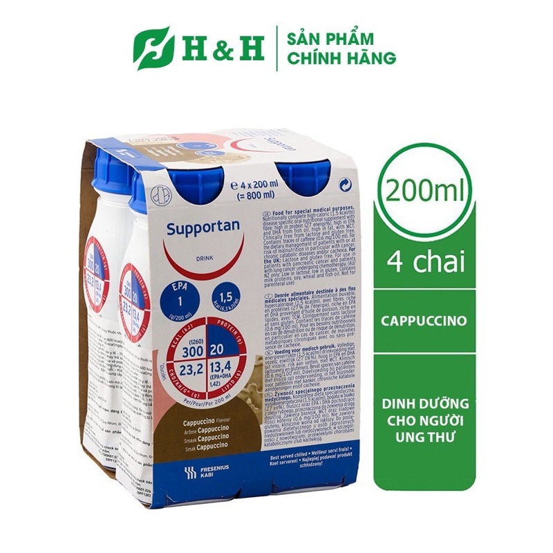 Sữa Supportan cho bệnh nhân ung thư, sau phẫu thuật (200ml x 4 chai)