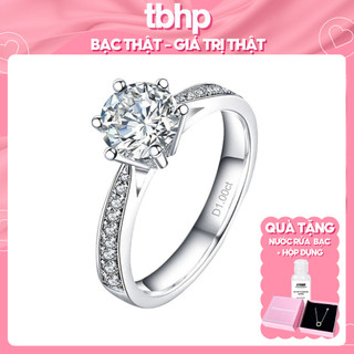 Nhẫn bạc nữ 925 đính đá CZ 5 ly #TBHP Classic s925 Silver Ring - Mã TSJN01