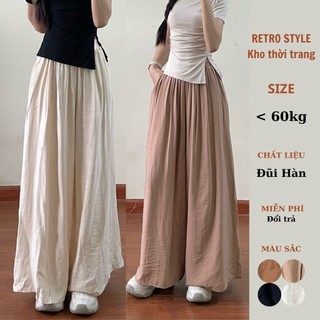 Quần ống rộng nữ chất đũi voan cạp chun - Retrostyle - Quan179_P6K11