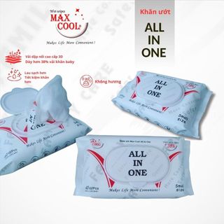 Khăn ướt 40 tờ  ALL IN ONE vải dày (không hương)