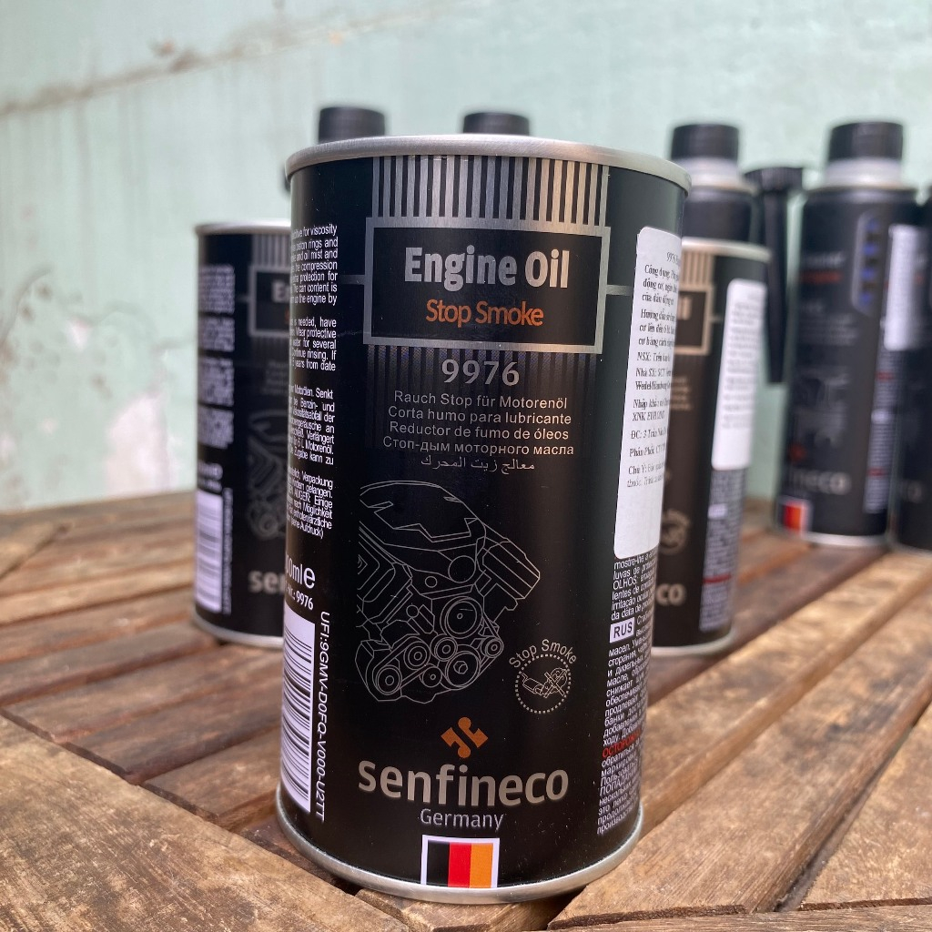 Chai phụ gia nhớt Senfineco nhập Đức 9976 300ml: chai đổ vào nhớt mới động cơ xăng và dầu