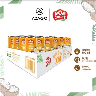  Thùng 24 lon Nước Cốt Dừa Mom Cooks 400ml lon  - Thương hiệu  Mom Cooks  - AZAGO 
