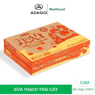 Thùng 48 Hộp NuVi Thức Uống Có Thạch Hương Cam Sữa Lắc Trái Cây Hộp 170ml - Thương Hiệu NUTIFOOD - AZAGO