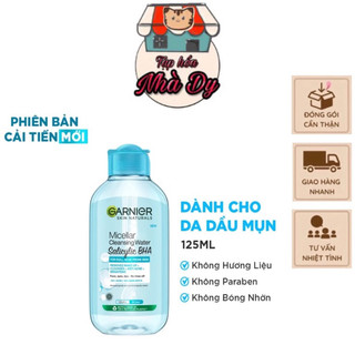 Nước tẩy trang Garnier Cho Da Dầu Mụn Salicylic BHA Micellar 125ml