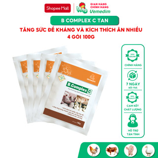 Vemedim B complex C tan thức ăn bổ sung vitamin tăng đề kháng cho gia súc, gia cầm, set 4 gói 100g