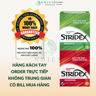 Miếng lau giảm mụn Stridex Maximum hộp 55 miếng (cosme)
