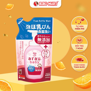 Nước rửa bình arau baby nước rửa bình sữa dạng túi 450ml arau chính hãng nhật bản an toàn cho bé - bibo mart
