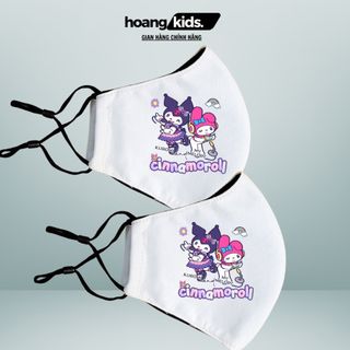 Khẩu trang vải Hoangkids in hình Kuromi Cinnamoroll,Melody,Sanrio Hello Kitty