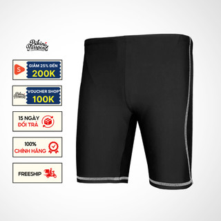 Quần bơi Nam BIKINI PASSPORT kiểu dáng lửng - màu Đen - BS1006_BL