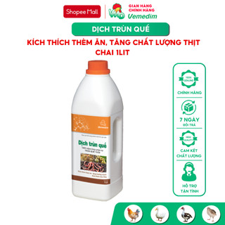 Vemedim Dịch trùn quế bổ sung đạm và lysine kích thích ăn nhiều, mau lớn cho gia cầm, chai 1lit