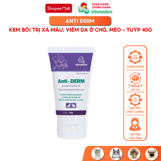 Vemedim Anti-Derm hết ghẻ, viêm da, xà mâu cho chó, mèo, tuýp 40g